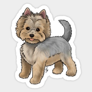 Dog - Yorkshire Terrier - Blue and Tan Puppy Cut Sticker